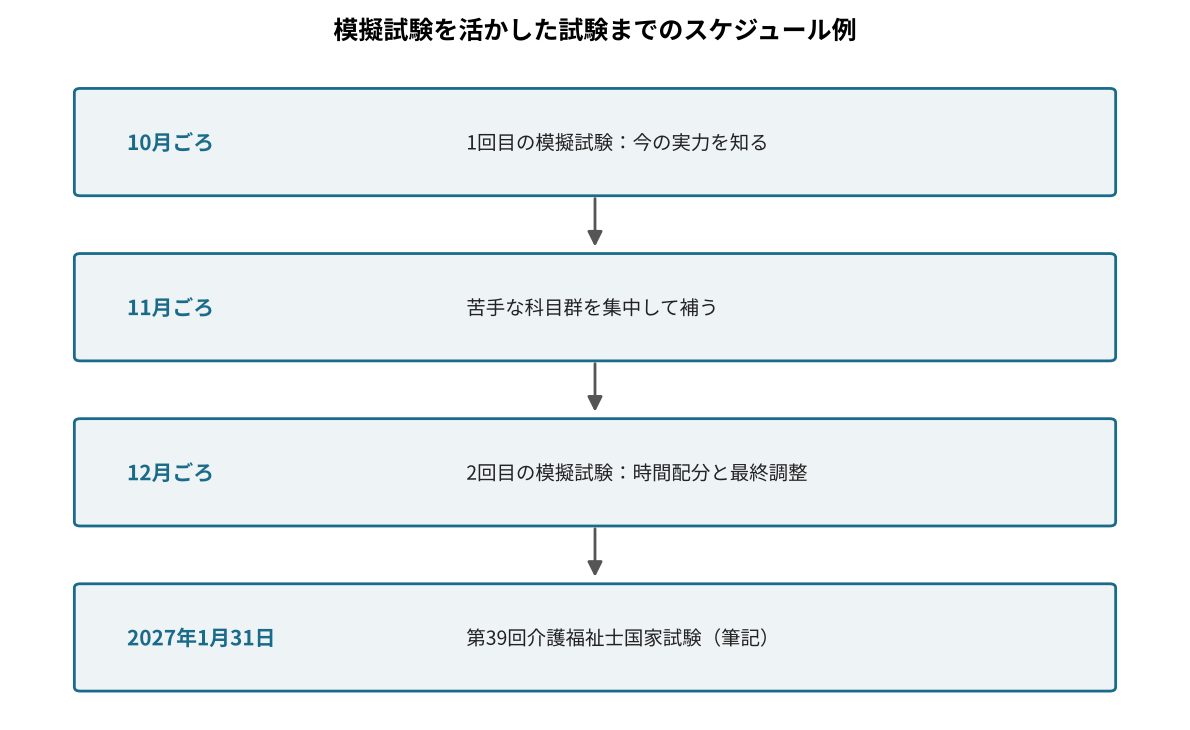 模擬試験を活かした第39回試験までのスケジュール例